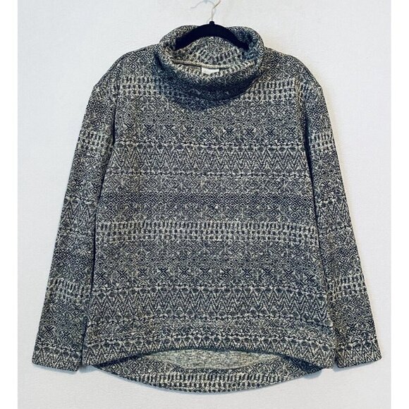 Columbia Turtleneck Womens Large Gray Sweater Season Printed Pull Over Cozy - Picture 2 of 9
